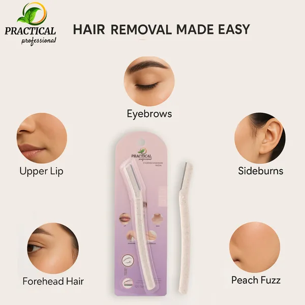 PRC_PRACTICAL__Eyebrow_&_Face_Razor_For_Women_(White)_Facial_Hair_Instant_Glow_&_Painless_Hair_Removal_German_Blades_For_Eyebrows,_Upper_Lip,_Chin,_Peach_Fuzz,_Forehead,_Unibrow,_Sideburns_(Pack_Of_6)