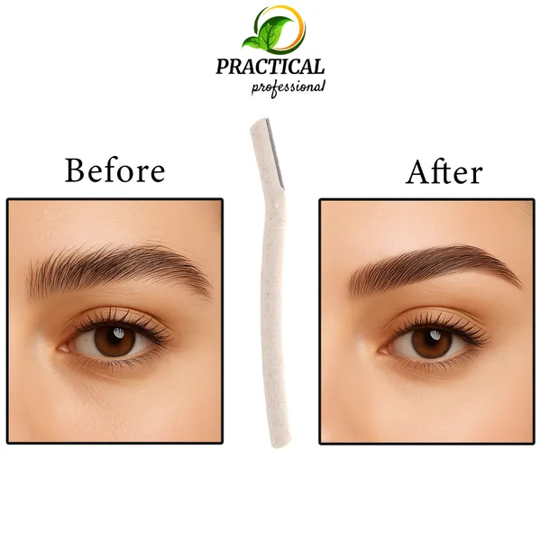 PRC_PRACTICAL__Eyebrow_&_Face_Razor_For_Women_(White)_Facial_Hair_Instant_Glow_&_Painless_Hair_Removal_German_Blades_For_Eyebrows,_Upper_Lip,_Chin,_Peach_Fuzz,_Forehead,_Unibrow,_Sideburns_(Pack_Of_6)