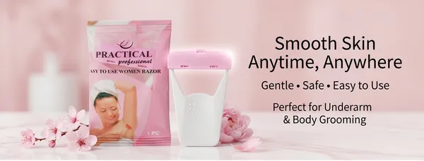 PRC_Practical_Professional_Easy_to_Use_Women_Razor_|_Safe_&_Gentle_Hair_Removal_Razor_for_Underarm_&_Body_|_Travel-Friendly_|_Pack_Of_48_/_4_Sheet