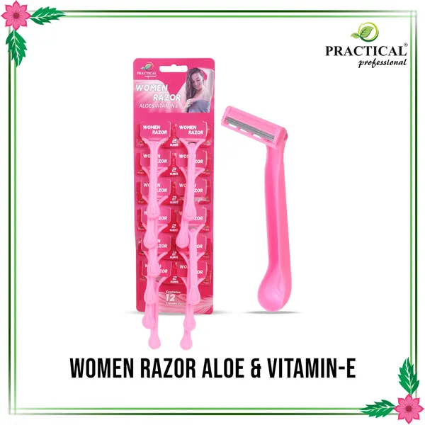 PRC_Practical_Women_Soft_Razor_–_2_Blade_Disposable_Razors_|_Aloe_Vera_&_Vitamin_E_|_Smooth_&_Gentle_Shaving_|_Pack_of_12