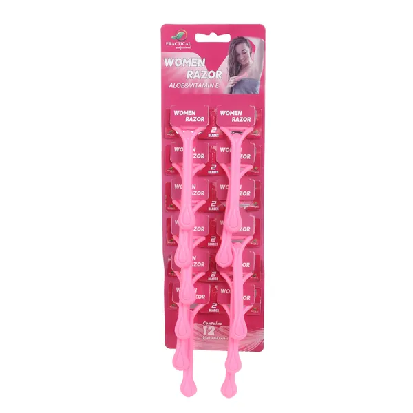 PRC_Practical_Women_Soft_Razor_–_2_Blade_Disposable_Razors_|_Aloe_Vera_&_Vitamin_E_|_Smooth_&_Gentle_Shaving_|_Pack_of_12