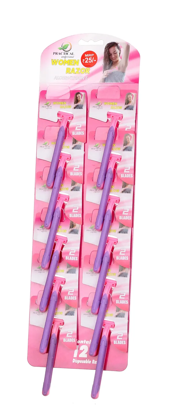 PRC_Practical_Women_Soft_Razor_–_2_Blade_Disposable_Razors_|_Smooth_&_Gentle_Shaving_|_Sheet_Pack_(12_Razors)