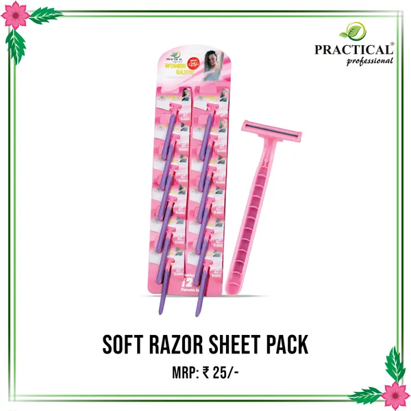 PRC_Practical_Women_Soft_Razor_–_2_Blade_Disposable_Razors_|_Smooth_&_Gentle_Shaving_|_Sheet_Pack_(12_Razors)
