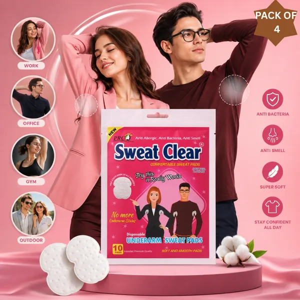PRC_Sweat_Clear_Disposable_Underarm_Sweat_Pads_(40_PADS)_For_Women_&_Men,_Folded,_Sweat_Absorbent,_Stain_Proof,_With_Anti-Bacterial_Technology,_Bad_Odour_Control,_Skin_Friendly,_Safe_On_Any_Type_Of_Fabrics_(Each_Pack_Contain_10_Pads)_Pack_Of_4