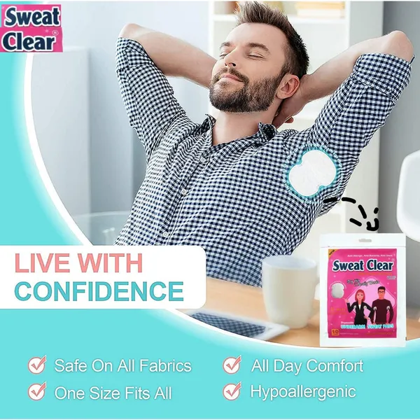 PRC_Sweat_Clear_Disposable_Underarm_Sweat_Pads_(40_PADS)_For_Women_&_Men,_Folded,_Sweat_Absorbent,_Stain_Proof,_With_Anti-Bacterial_Technology,_Bad_Odour_Control,_Skin_Friendly,_Safe_On_Any_Type_Of_Fabrics_(Each_Pack_Contain_10_Pads)_Pack_Of_4