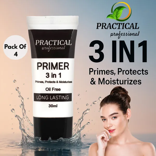 PRC_Practical_Professional_3-In-1_Face_Primer_Makeup_Base,_Oil_Free_,_Primes_,_Protects_&_Moisturizer-_For_Smooth,_Radiant_Skin_Pack_Of_4