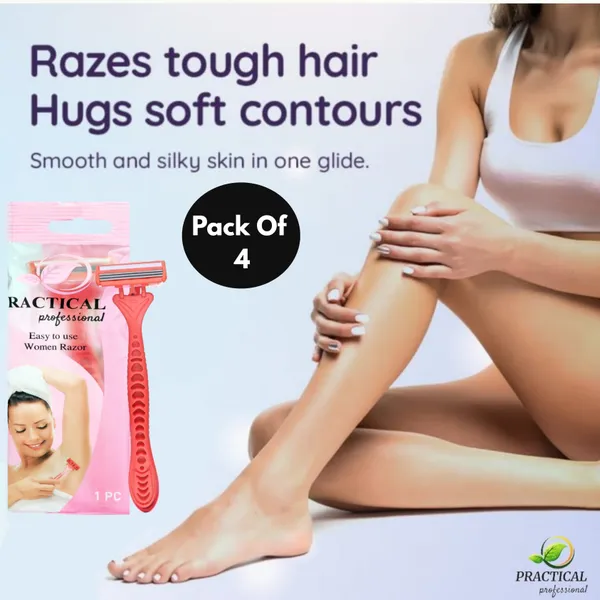 PRC_Practical_Disposable_Women_Easy_To_Use_Arm_&_Body_Razor_with_Double_Blade_Lightweight_Grip_Razor_For_Body_(Pack_Of_4)