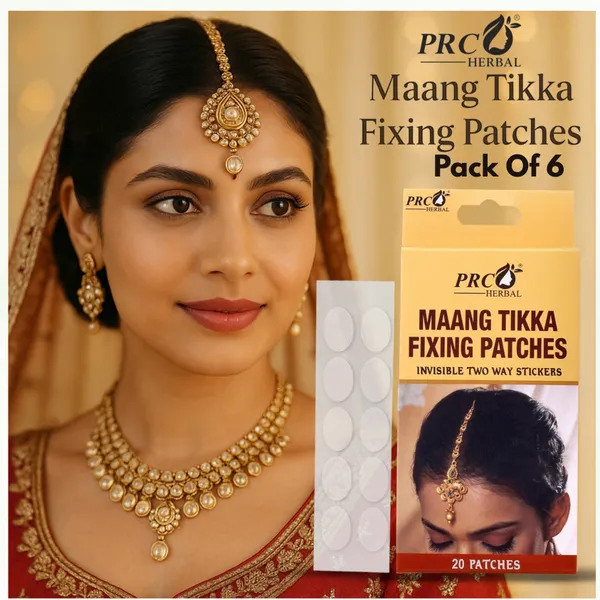PRC_HERBAL_Transparent_Maang_Tikka_Fixing_Patches_Invisible_Double-Sided_Stickers_For_Secure_Maang_Tikka_Fixing_Strong_Hold,_Easy_To_Use,_Gentle_On_Skin_(Each_Pack_Contain_20_Patches)_Pack_Of_6