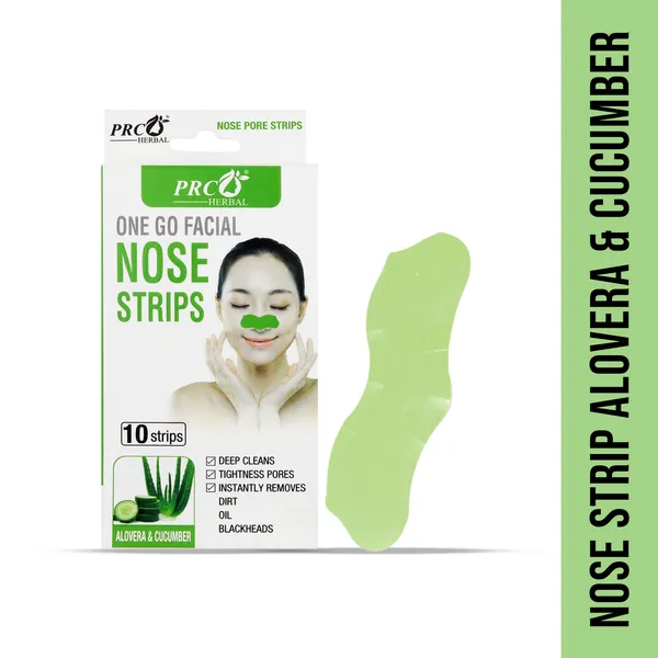 PRC_HERBAL_Nose_Pore_Strips_Aloevera_&_Cucumbar_For_Blackhead_Removal_And_Pore_Tightening_Herbal_Deep_Cleansing_Nose_Pore_Strips_Removes_Dirt,_Oil_&_Whiteheads_(Each_Pack_Contain_10_Strips)_Pack_Of_2_