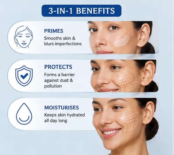 PRC_Practical_Professional_3-In-1_Face_Primer_Makeup_Base,_Oil_Free_,_Primes_,_Protects_&_Moisturizer-_For_Smooth,_Radiant_Skin_Pack_Of_2