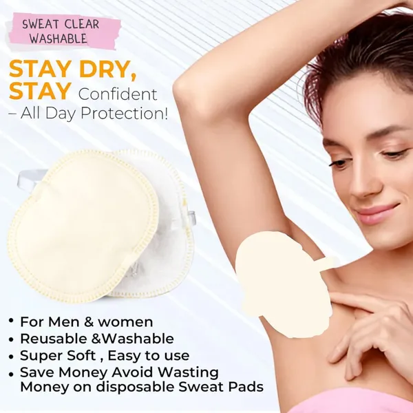 PRC_Sweat_Clear_Premium_Reusable_Washable_Underarms_Sweat_Pads_(Cream),_Under_Arm_Sweat_Protectors,_Breathable_Absorbent_Sweat_Pads_(Each_Pack_Contain_2_Pads)_(Pack_Of_3)