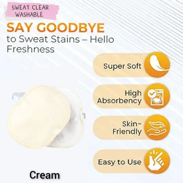 PRC_Sweat_Clear_Premium_Reusable_Washable_Underarms_Sweat_Pads_(Cream),_Under_Arm_Sweat_Protectors,_Breathable_Absorbent_Sweat_Pads_(Each_Pack_Contain_2_Pads)_(Pack_Of_3)