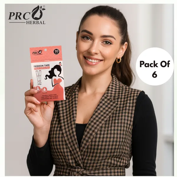 PRC_HERBAL_Fashion_&_Body_Invisible_Double-Sided_Tape_For_Body_&_Clothing,_Hypoallergenic,_Waterproof,_1.27_X_7.62_Cm_Fashion_Strips__(Each_Pack_Contains_30_Strips)_Pack_Of_6