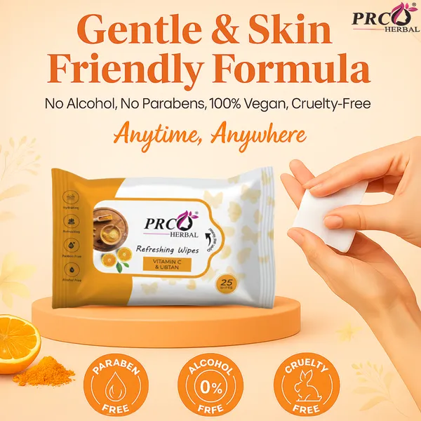 PRC_HERBAL_Ubtan_&_Vitamin-C_Refreshing_Wet_Wipes_For_Face_Facial_Cleansing_Refreshing_&_Skin_Hydration_Soothing_For_Skin_Ph_Balance_&_Alcohol_Free_Nourishing_With_Fruit_Extract_(Each_Pack_Contain_25Wipes)_(Pack_Of_6)