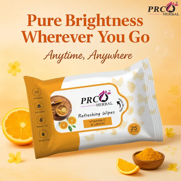 PRC_HERBAL_Ubtan_&_Vitamin-C_Refreshing_Wet_Wipes_For_Face_Facial_Cleansing_Refreshing_&_Skin_Hydration_Soothing_For_Skin_Ph_Balance_&_Alcohol_Free_Nourishing_With_Fruit_Extract_(Each_Pack_Contain_25Wipes)_(Pack_Of_6)