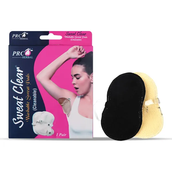 PRC_Sweat_Clear_Premium_Reusable_Washable_Underarms_Sweat_Pads_(Black),_Under_Arm_Sweat_Protectors,_Breathable_Absorbent_Sweat_Pads_(Each_Pack_Contain_2_Pads)_(Pack_Of_3)