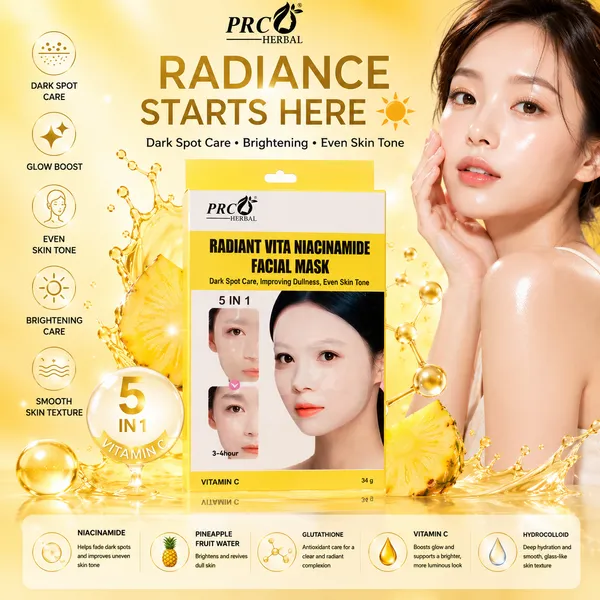 PRC_HERBAL_–_HYDROCOLLOID_FACIAL_SHEET_MASK_(VITAMIN_-_C)__(Pack_Of_2)