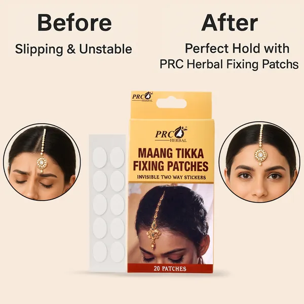 PRC_HERBAL_Transparent_Maang_Tikka_Fixing_Patches_Invisible_Double-Sided_Stickers_For_Secure_Maang_Tikka_Fixing_Strong_Hold,_Easy_To_Use,_Gentle_On_Skin_(Each_Pack_Contain_20_Patches)_Pack_Of_4