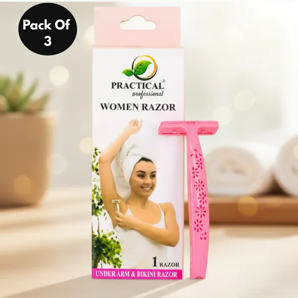 PRC_Practical_Disposable_Hair_Removal_Razor_For_Women_Perfect_For_Legs,_Arms_&_And_Bikini_Line_2_Blade_Shaving_Razor_(Pack_Of_3)