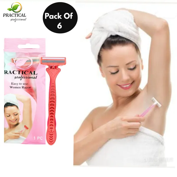PRC_Practical_Disposable_Women_Easy_To_Use_Arm_&_Body_Razor_with_Double_Blade_Lightweight_Grip_Razor_For_Body_(Pack_Of_6)