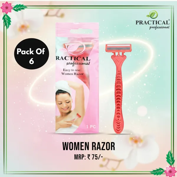 PRC_Practical_Disposable_Women_Easy_To_Use_Arm_&_Body_Razor_with_Double_Blade_Lightweight_Grip_Razor_For_Body_(Pack_Of_6)