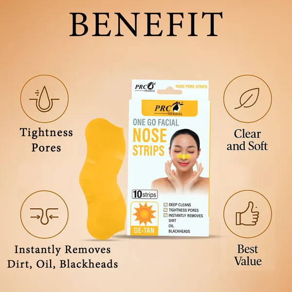 PRC_HERBAL_Nose_Pore_Strips_D-Tan_For_Blackhead_Removal_And_Pore_Tightening_Herbal_Deep_Cleansing_Nose_Pore_Strips_Removes_Dirt,_Oil_&_Whiteheads_(Each_Pack_Contain_10_Strips)_Pack_Of_2