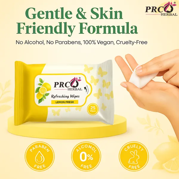 PRC_HERBAL_Lemon_Refreshing_Wet_Wipes_For_Face_Cleansing_Refreshing_&_Skin_Hydration_Soothing_For_Skin_Ph_Balance_&_Alcohol_Free_Nourishing_With_Fruit_Extract_(Each_Pack_Contain_25_Wipes)__(Pack_Of_10)
