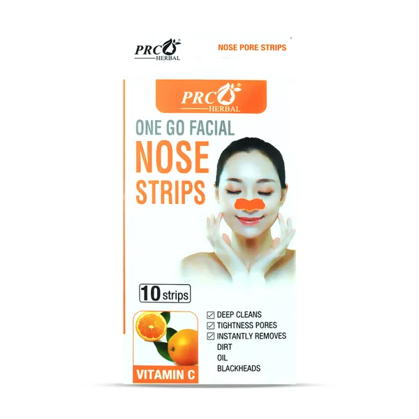 PRC_HERBAL_Nose_Pore_Strips_Vitamin-C_For_Blackhead_Removal_And_Pore_Tightening_Herbal_Deep_Cleansing_Nose_Pore_Strips_Removes_Dirt,_Oil_&_Whiteheads_(Each_Pack_Contain_-_10_Strips)_Pack_Of_2