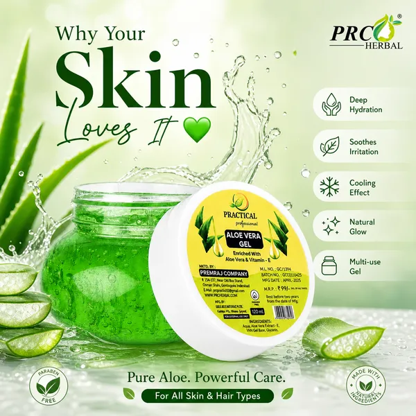 PRC_Herbal_Practical_Aloe_Vera_Gel_Green_120ml_(PACK_OF_12)–_99%_Pure_Aloe_Vera|_Hydrating_Skin_&_Hair_Gel_|_Vitamin_E_Enriched_|_For_Face,_Hair_&_Body