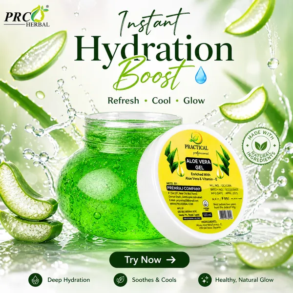 PRC_Herbal_Practical_Aloe_Vera_Gel_Green_120ml_(PACK_OF_12)–_99%_Pure_Aloe_Vera|_Hydrating_Skin_&_Hair_Gel_|_Vitamin_E_Enriched_|_For_Face,_Hair_&_Body