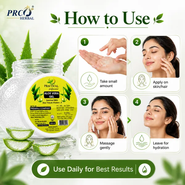 PRC_Herbal_Practical_Aloe_Vera_Gel_White_500ml_(POACK_OF_12)_|_99%_Pure_Aloe_with_Vitamin_E_|_Face_&__Skin_Hydration_Gel