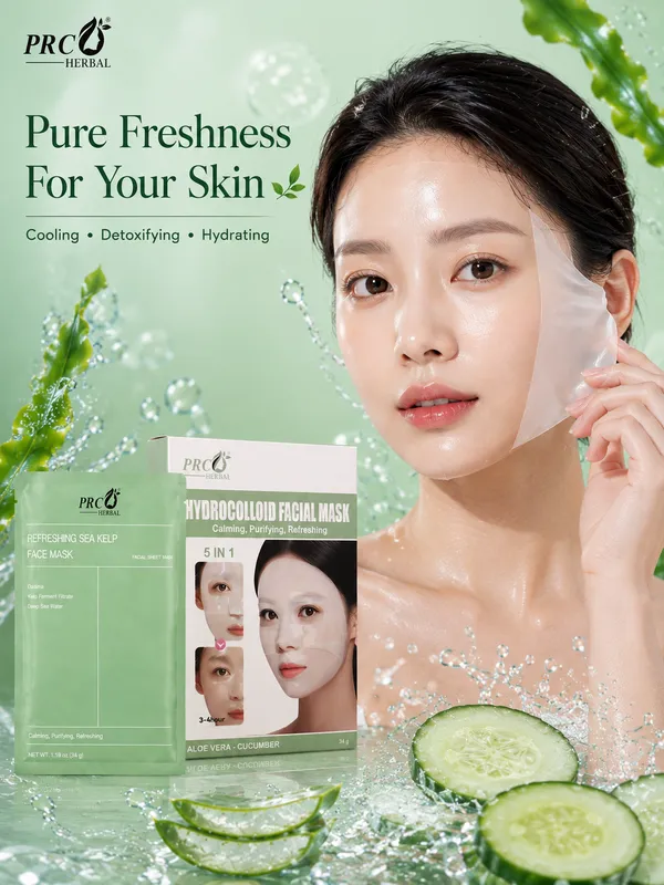 PRC_HERBAL_–_HYDROCOLLOID_FACIAL_SHEET_MASK_(ALOE_VERA_+_CUCUMBER)__(Pack_Of_2)
