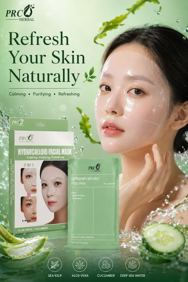 PRC_HERBAL_–_HYDROCOLLOID_FACIAL_SHEET_MASK_(ALOE_VERA_+_CUCUMBER)_PACK_OF_4