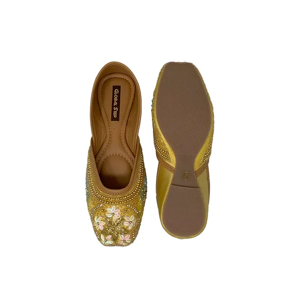 Gold_Vegan_Leather_Premium_&_Elegant_Flats_For_Women