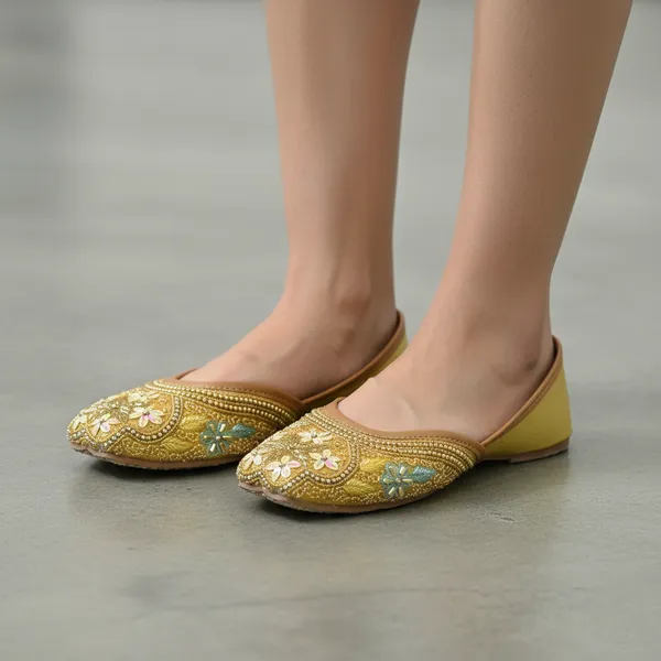 Gold_Vegan_Leather_Premium_&_Elegant_Flats_For_Women