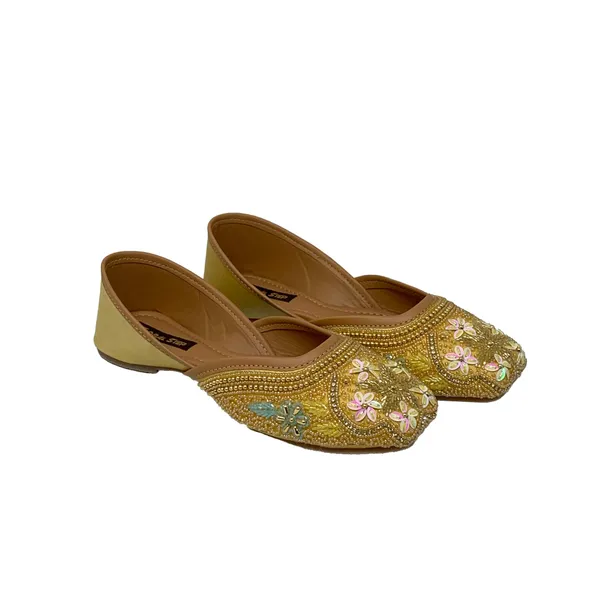 Gold_Vegan_Leather_Premium_&_Elegant_Flats_For_Women