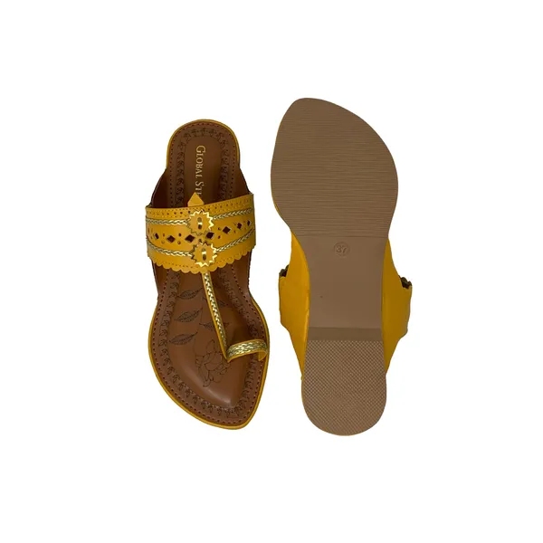 Yellow_Vegan_Leather_Premium_&_Elegant_Sandals_For_Women