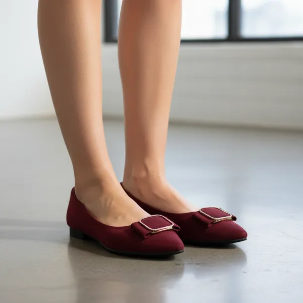 Maroon_Vegan_Leather_Premium_&_Elegant_Flats_For_Women