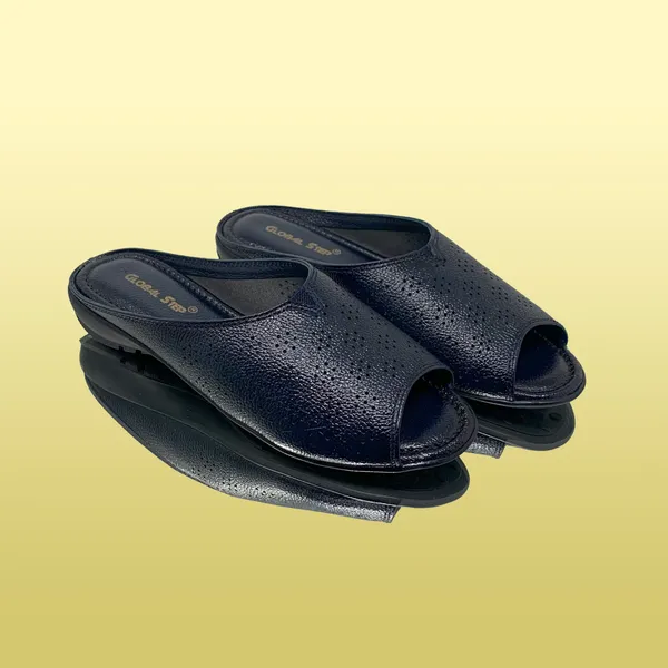 Navy_Dry-Milled_Leather_Premium_&_Elegant_Slippers_For_Women