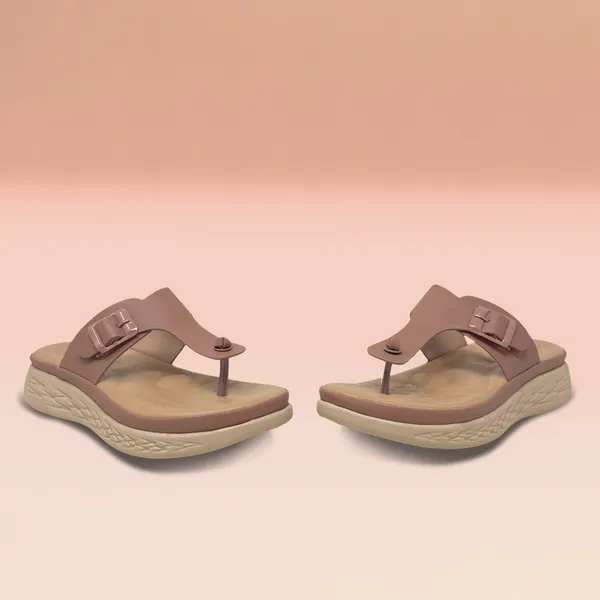 Peach_Vegan_Leather_Premium_&_Elegant_Comfy_Flats_For_Women