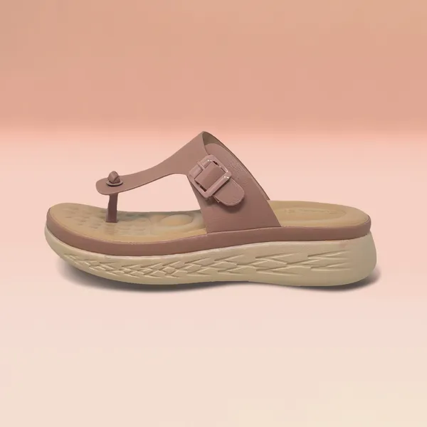 Peach_Vegan_Leather_Premium_&_Elegant_Comfy_Flats_For_Women