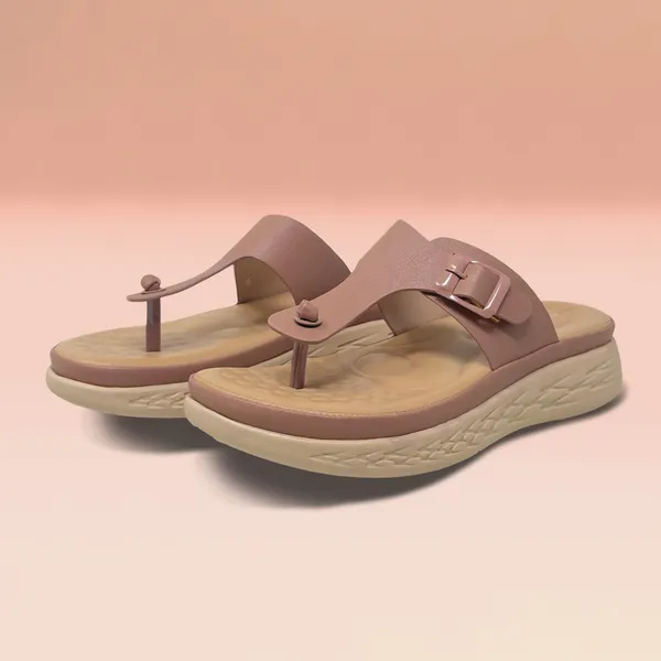 Peach_Vegan_Leather_Premium_&_Elegant_Comfy_Flats_For_Women