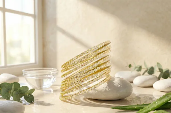 Ishika_Bangle_|_Antique_Golden|_American_Diamond_Kada_|_Set_of_8