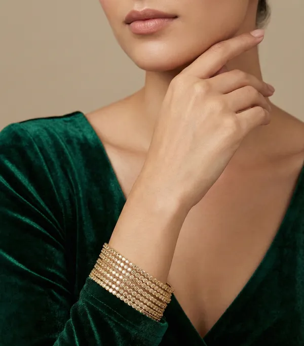 Ishika_Bangle_|_Antique_Golden|_American_Diamond_Kada_|_Set_of_8