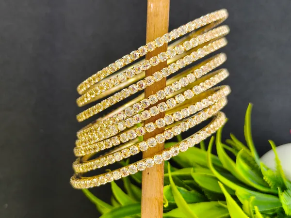 Ishika_Bangle_|_Antique_Golden|_American_Diamond_Kada_|_Set_of_8