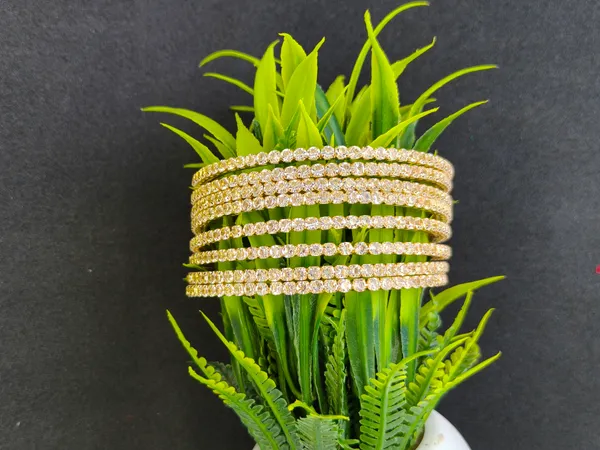 Ishika_Bangle_|_Antique_Golden|_American_Diamond_Kada_|_Set_of_8
