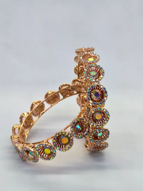 Niharika_Bangle_|_Antique_Golden_|American_Diamond_Kada_|_Set_of_2