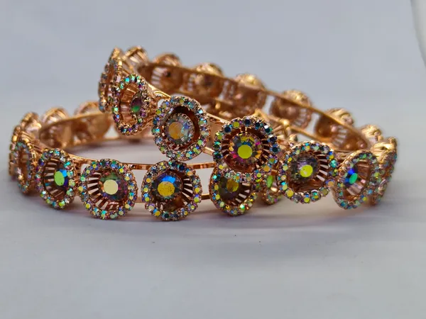 Niharika_Bangle_|_Antique_Golden_|American_Diamond_Kada_|_Set_of_2