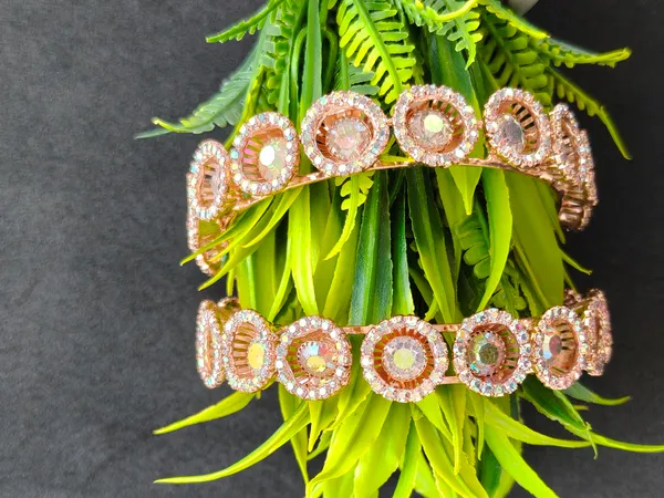 Niharika_Bangle_|_Antique_Golden_|American_Diamond_Kada_|_Set_of_2