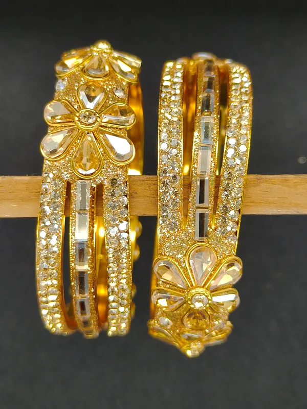 Ayushi_Bangle_|_Gold_Plated_|_Floral_American_Diamond_|_Set_of_2